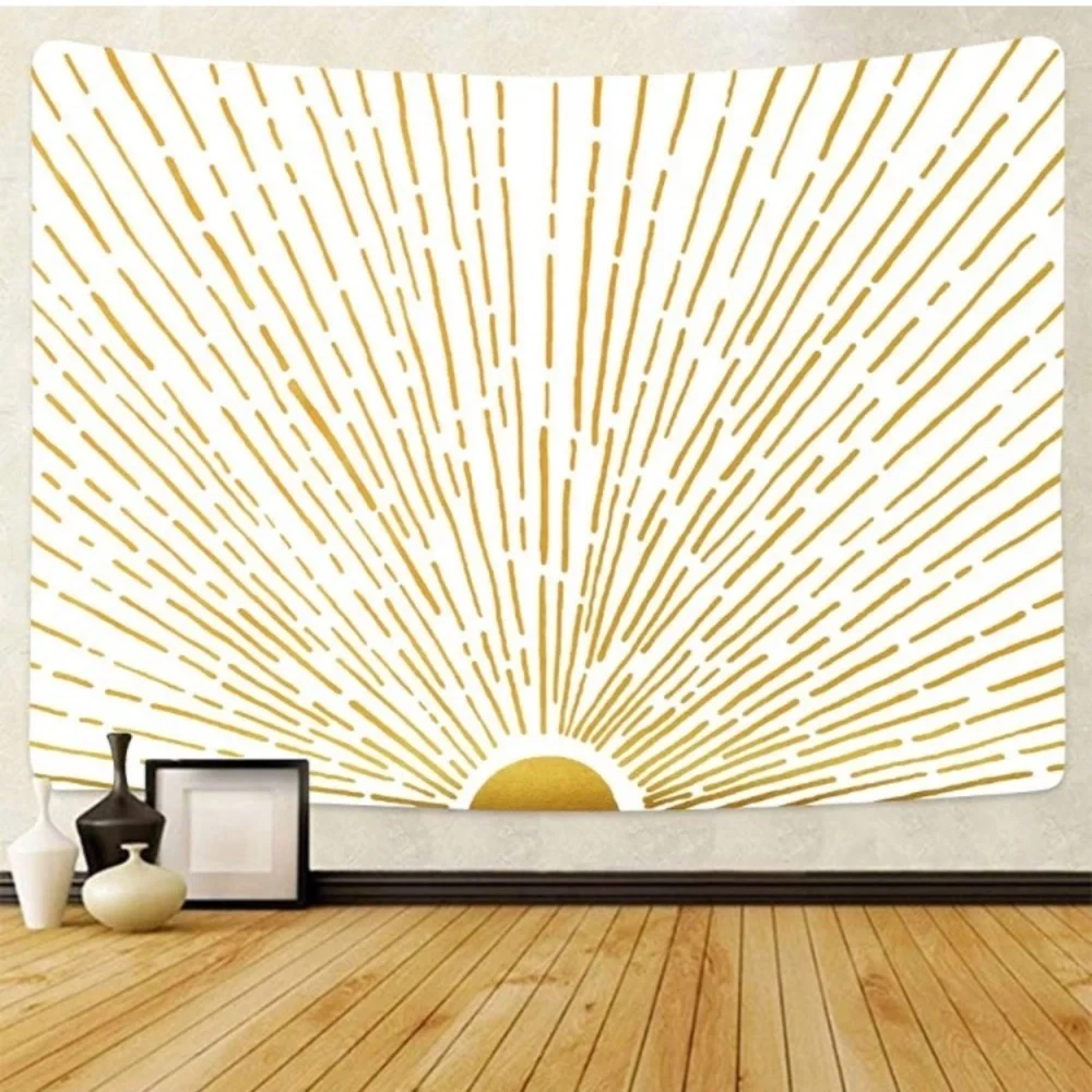 Abstract Sunrise/Sunset Retro Natural Landscape Art Tapestry Home/Bedroom Decor